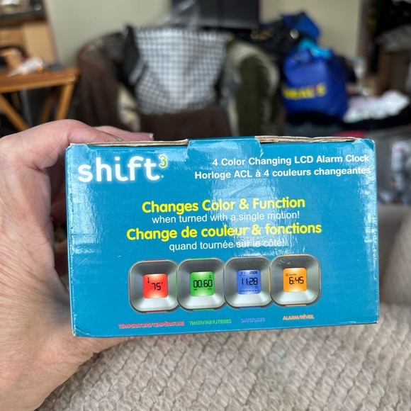 Shift 4 Color Changing LCD  Alarm Clock - New Open Box. - Picture 4 of 5